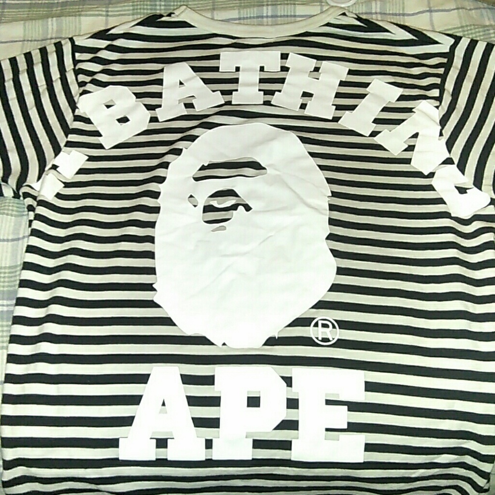 Bape (A Bathing Ape) long sleeve striped Tee.